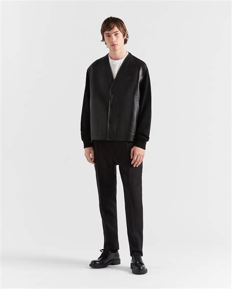 Prada leather cardigan